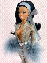 Load image into Gallery viewer, &quot;Mantilla &amp; Marabou in Steel&quot; - OOAK Doll
