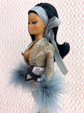 Load image into Gallery viewer, &quot;Mantilla &amp; Marabou in Steel&quot; - OOAK Doll
