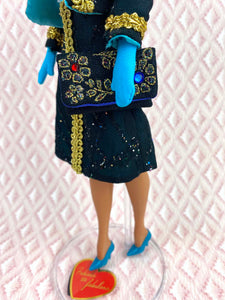 "Gilded Gadabout in Turquoise Twilight" - OOAK Doll