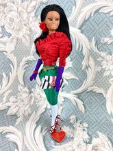 Load image into Gallery viewer, &quot;Jewel Box Color Block in Ruby &amp; Emerald&quot;  - OOAK Doll
