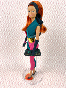 "Hollywood Kick-about in Pink & Green" - OOAK Doll