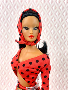 "Love Triangle in A Lotta Dots" - OOAK Doll