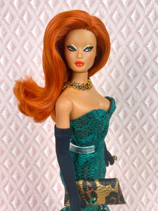 "Hollywood Coquette in Green Lace" - OOAK Doll