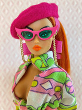 Load image into Gallery viewer, “Match-Up Mix-Ups in Bright Fucci” OOAK Doll, No 233
