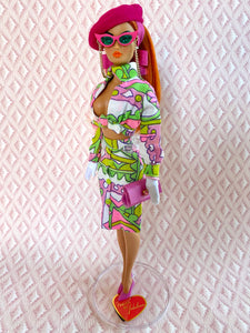 “Match-Up Mix-Ups in Bright Fucci” OOAK Doll, No 233
