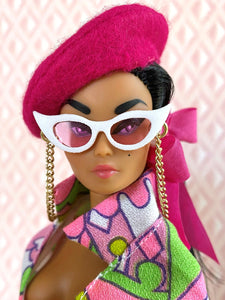 "Sizzle Suit Mini in Juicy Fruit, Navidad" OOAK Doll, No. 237