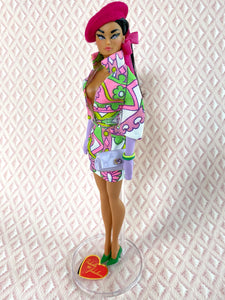 "Sizzle Suit Mini in Juicy Fruit, Navidad" OOAK Doll, No. 237