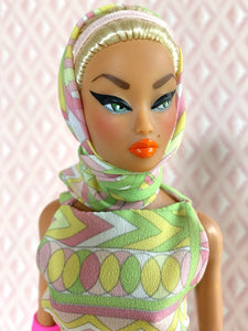 "Fab Fucci Fringe in Preppy Pop" OOAK Doll, No 232