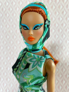 "Fab Fucci Fringe in Kelly" OOAK Doll, No 215