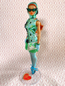"Fab Fucci Fringe in Kelly" OOAK Doll, No 215