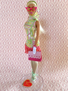 "Fab Fucci Fringe in Wine" OOAK Doll, No 218