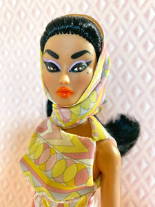 "Fab Fucci Fringe in Coral" OOAK Doll, No 223