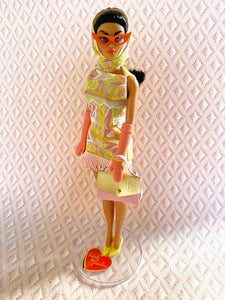 "Fab Fucci Fringe in Coral" OOAK Doll, No 223