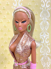 Load image into Gallery viewer, &quot;Hollywood Hot Pants Kick-about in Liquid Gold&quot; OOAK Doll
