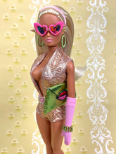 Load image into Gallery viewer, &quot;Hollywood Hot Pants Kick-about in Liquid Gold&quot; OOAK Doll
