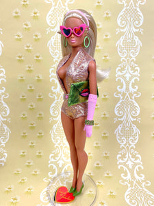 "Hollywood Hot Pants Kick-about in Liquid Gold" OOAK Doll