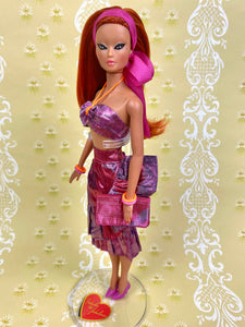 “Fabiola Flounce in Fruit Punch” OOAK Doll