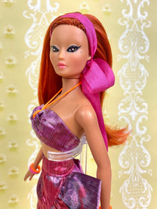 “Fabiola Flounce in Fruit Punch” OOAK Doll
