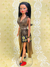 Load image into Gallery viewer, &quot;Pleated Plunge in Gold&quot; OOAK Doll
