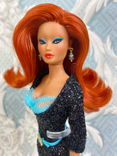 Load image into Gallery viewer, “Black Cat with Aqua” OOAK Doll

