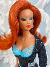 Load image into Gallery viewer, “Black Cat with Aqua” OOAK Doll

