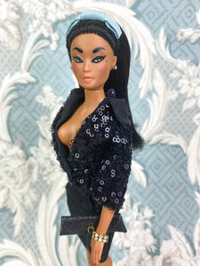 “Sizzle Suit in Sparkle” OOAK Doll