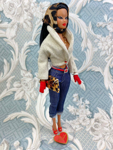“Denim-ite! in Leopard and Gold” OOAK Doll, No. 99