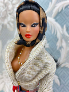 “Denim-ite! in Leopard and Gold” OOAK Doll, No. 99