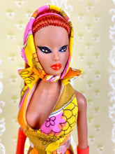 Load image into Gallery viewer, “Hollywood Halter in Psychedelic Mini” OOAK Doll, No. 104
