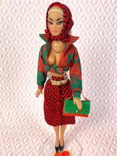 Load image into Gallery viewer, “Match-Up Mix-Ups in Graphic Floral” OOAK Doll No. 109

