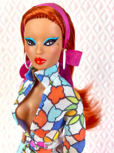 "Sizzle Suit Mini in Stained Glass" OOAK Doll, No. 111
