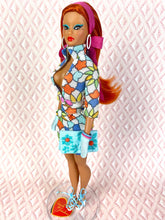 Load image into Gallery viewer, &quot;Sizzle Suit Mini in Stained Glass&quot; OOAK Doll, No. 111
