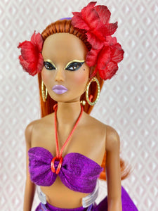 "Fabiola Flounce in Orchid" OOAK Doll, No. 124