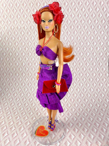 "Fabiola Flounce in Orchid" OOAK Doll, No. 124