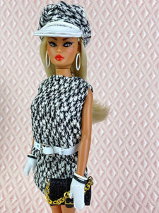 “Glamour A GoGo in Black and White" OOAK Doll, No. 123