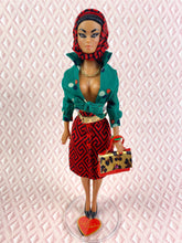 Load image into Gallery viewer, “Match-Up Mix-Ups in Striped and Dots” OOAK Doll, No. 134
