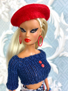 "High Seas in Navy and Red" OOAK Doll, No. 139