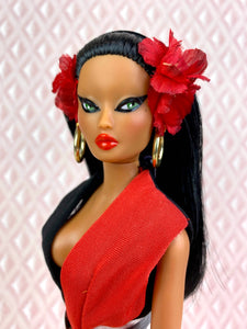 "Hollywood Kick-about in Black and Red" - OOAK Doll, No. 130