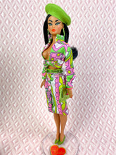 Load image into Gallery viewer, “Match-Up Mix-Ups in Green, Pink and Purple” OOAK Doll, No. 135
