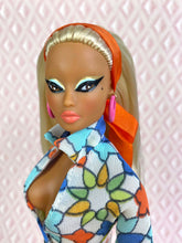 Load image into Gallery viewer, &quot;Sizzle Suit Mini in Stained Glass Citrus&quot; OOAK Doll, No. 150
