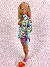 Load image into Gallery viewer, &quot;Sizzle Suit Mini in Stained Glass Citrus&quot; OOAK Doll, No. 150
