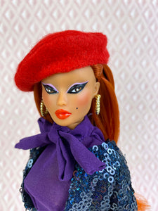 "Sequin Stunner in Navy & Purple" OOAK Doll, No. 151