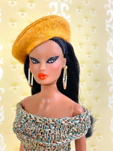 "Sultry Sweater Girl in Gilded Gold" OOAK Doll, No. 157