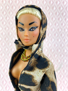 "Sizzle Suit Mini in Leopard" OOAK Doll, No. 173