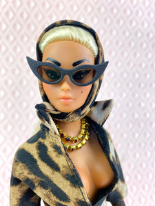 "Sizzle Suit Mini in Leopard" OOAK Doll, No. 173