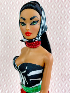 "On the Town in Zebra Mix Match" OOAK Doll, No. 183
