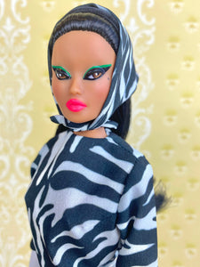 "Mod Mini in Zebra B&W" OOAK Doll, No. 192