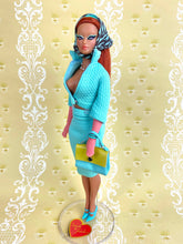 Load image into Gallery viewer, &quot;Sizzle Suit in Aqua&quot; OOAK Doll, No. 188
