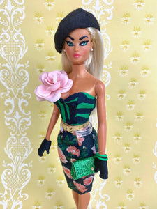 "On the Town in Pink & Green" OOAK Doll, No. 194
