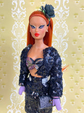 Load image into Gallery viewer, &quot;Glitter Gadabout in Night&quot; OOAK Doll, No. 197

